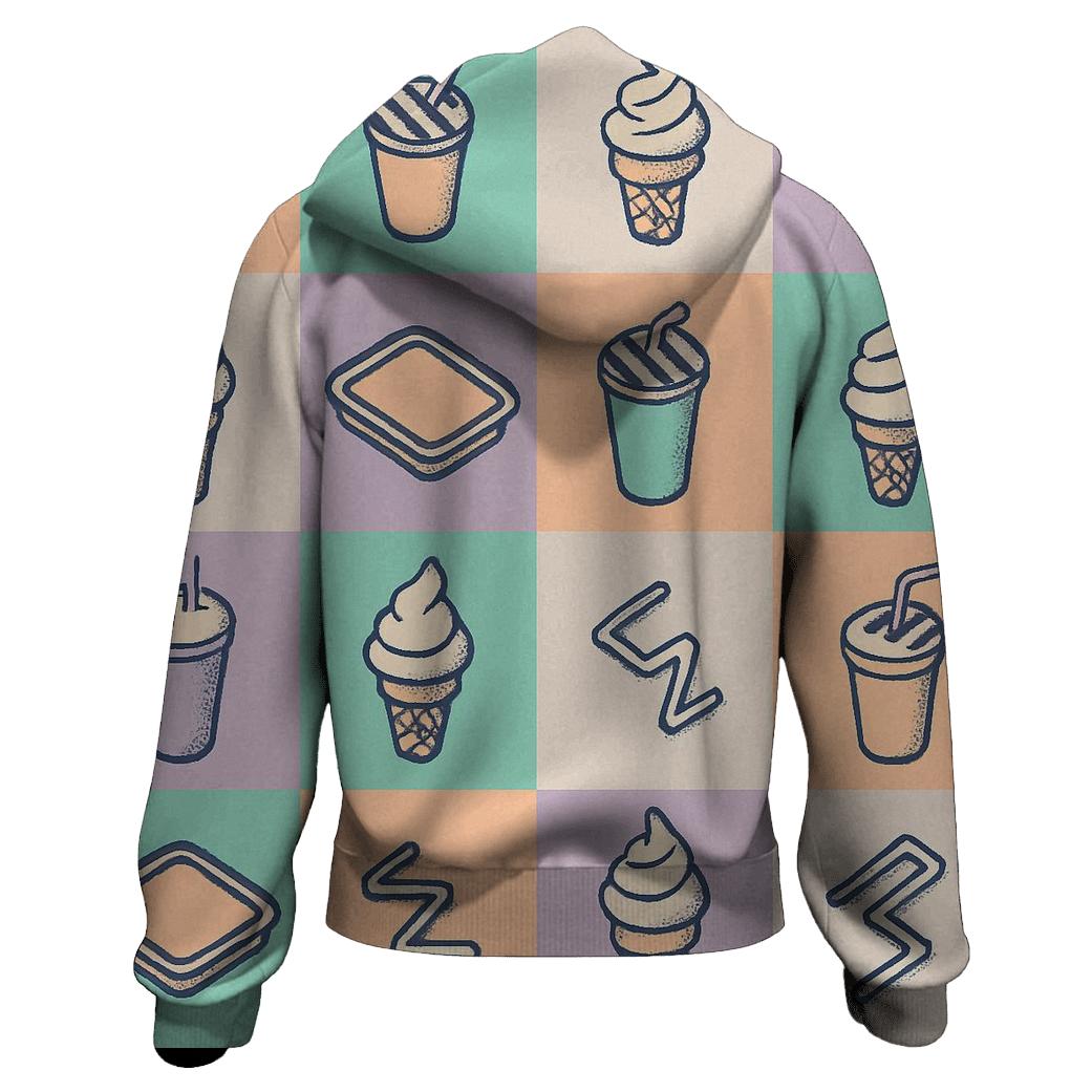 Mall Food Court Pastel Tiles graphic hoodies