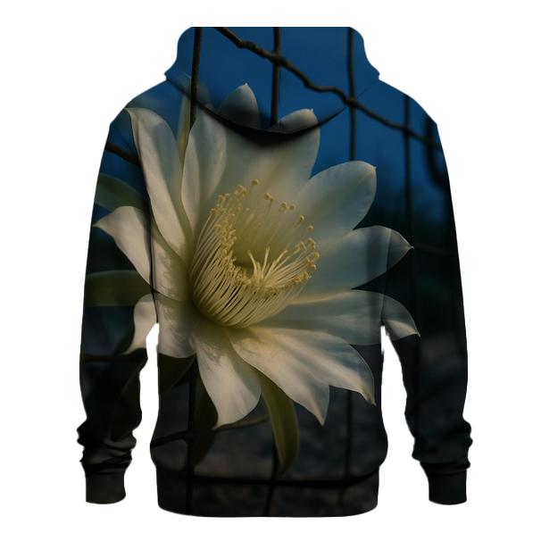 Night Blooming Cereus On A Desert Fence Line heavyweight hoodies