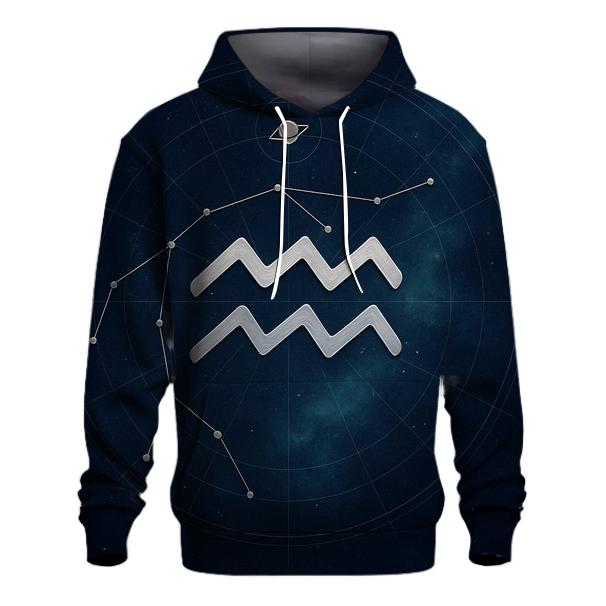 Aquarius Retrograde Water Bearer Star Atlas zip-up hoodies