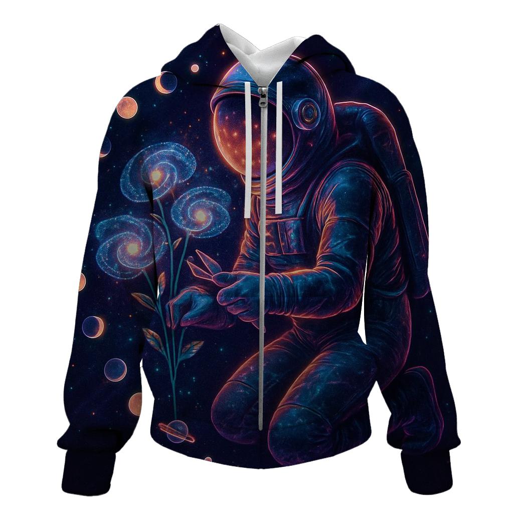 Chrono Bloom Nebula Garden designer hoodies