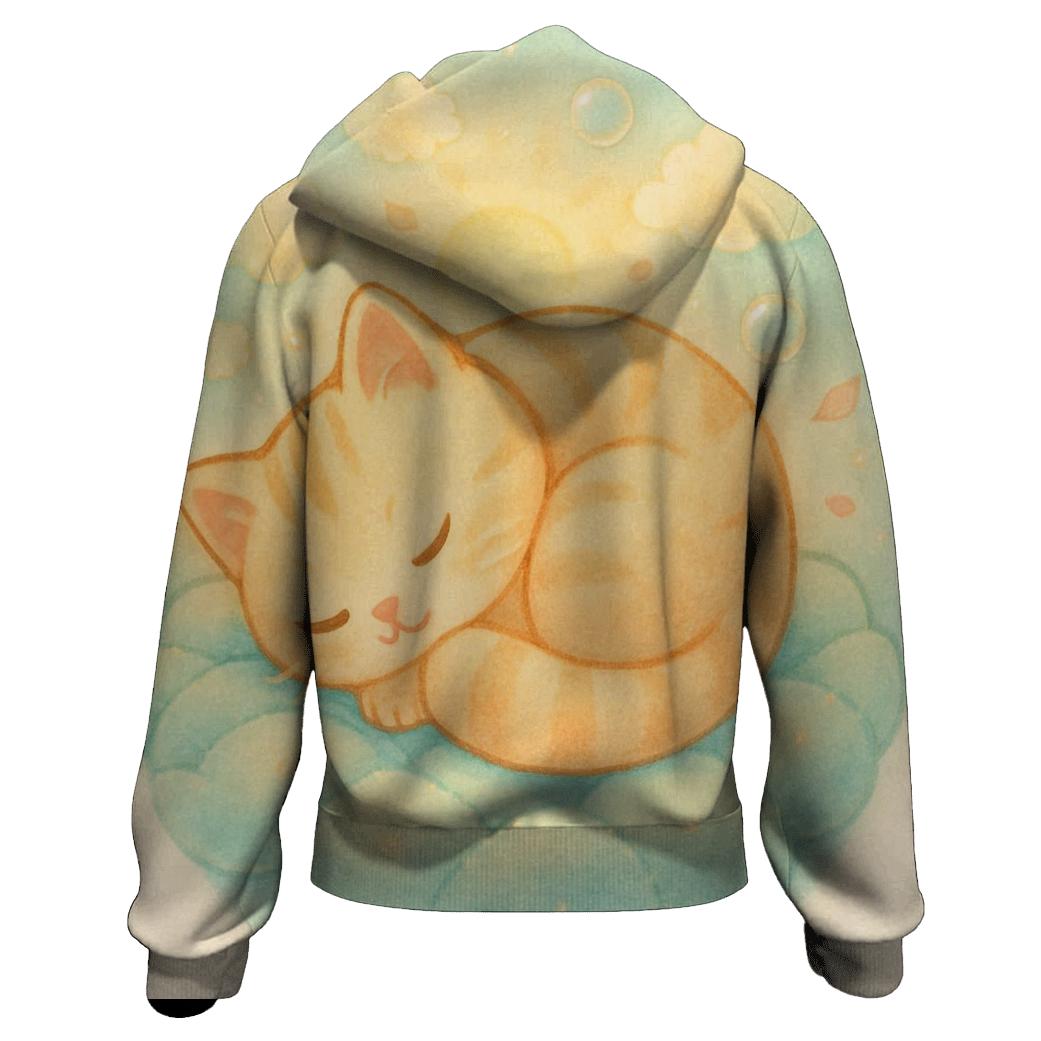 Sunrise Cloud Quilt Cat Naptime heavyweight hoodies