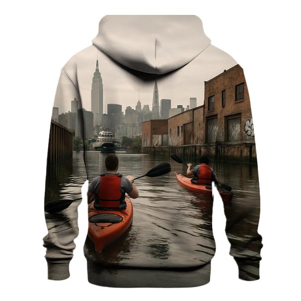 Newtown Creek Kayakers With Midtown Rising Beyond Industry embroidered hoodies
