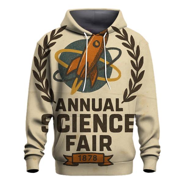 Vintage Space Age Science Fair Emblem premium hoodies
