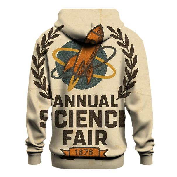 Vintage Space Age Science Fair Emblem premium hoodies