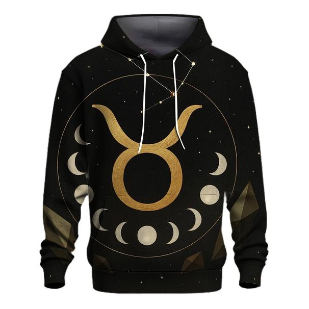 Taurus Lunar Exaltation Bull And Crescent Seal embroidered hoodies