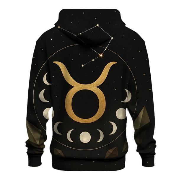 Taurus Lunar Exaltation Bull And Crescent Seal embroidered hoodies