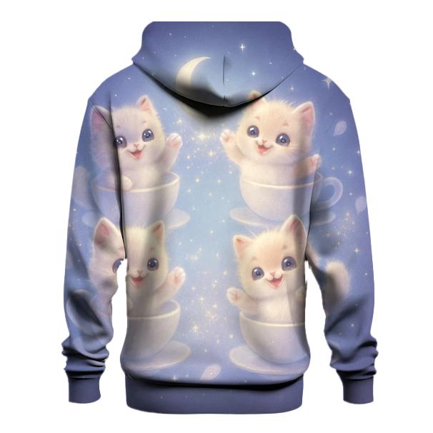Moonlit Teacup Kitten Carousel graphic hoodies