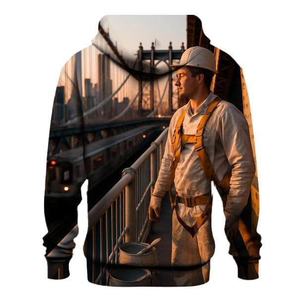 Bridge Painter Break On The Manhattan Bridge Looking Toward Downtown custom hoodies