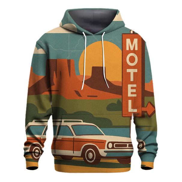 Seventies Road Trip Postcard Collage heavyweight hoodies
