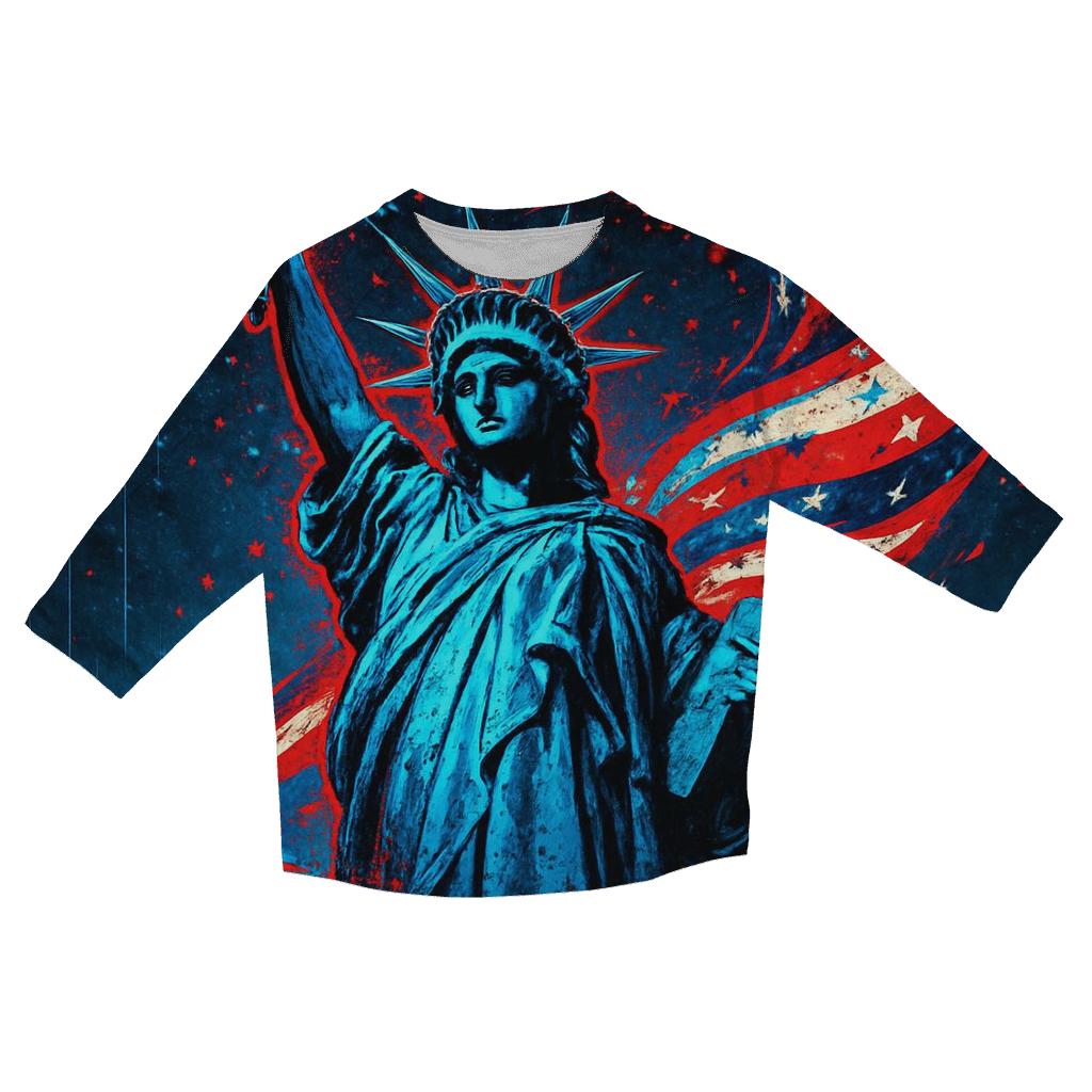Neon Liberty Storm Banner trendy 3/4 sleeve tops