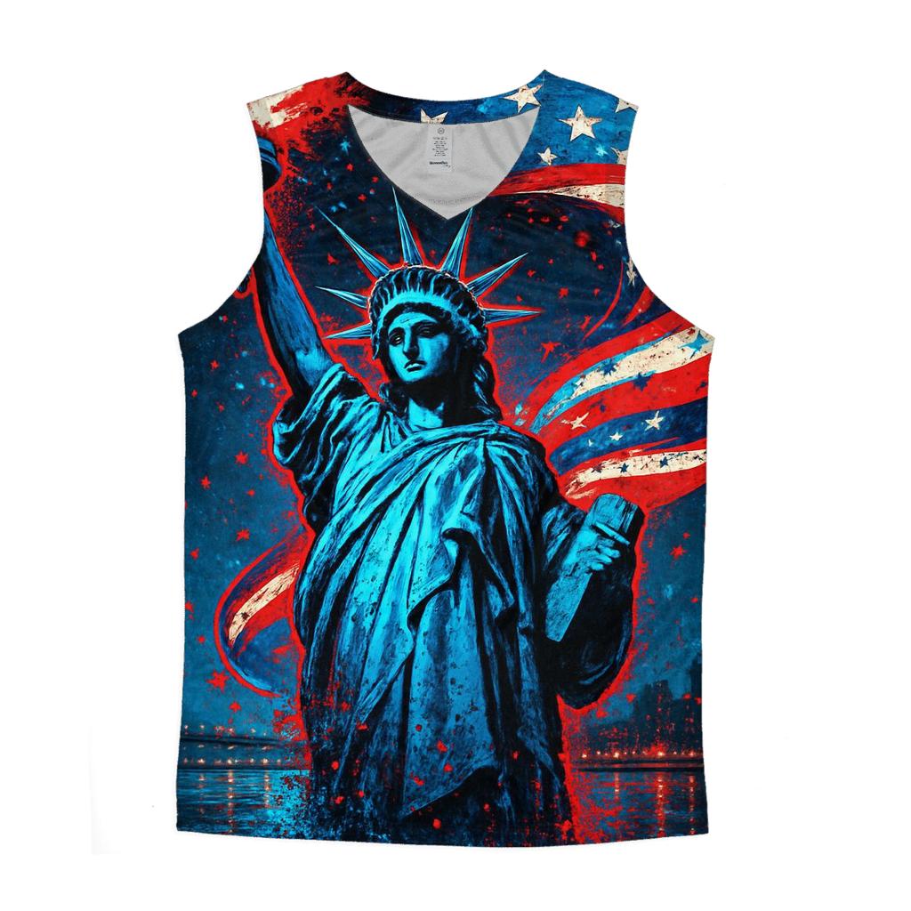Neon Liberty Storm Banner sports performance tank tops