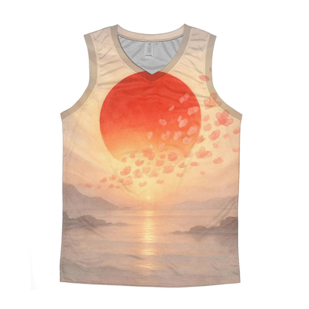 Radiant Sakura Flag Horizon Japan trendy fitted tank tops