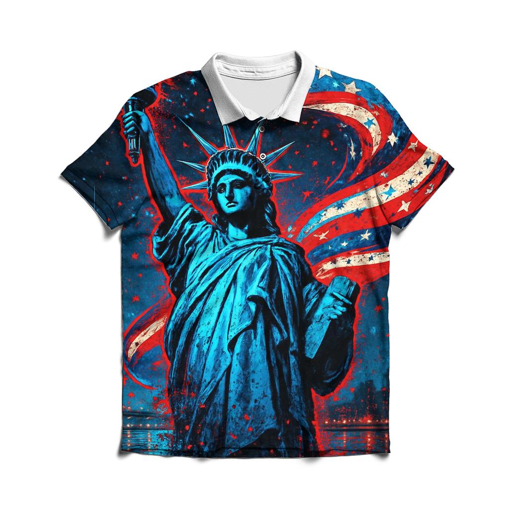 Neon Liberty Storm Banner classic pique polos