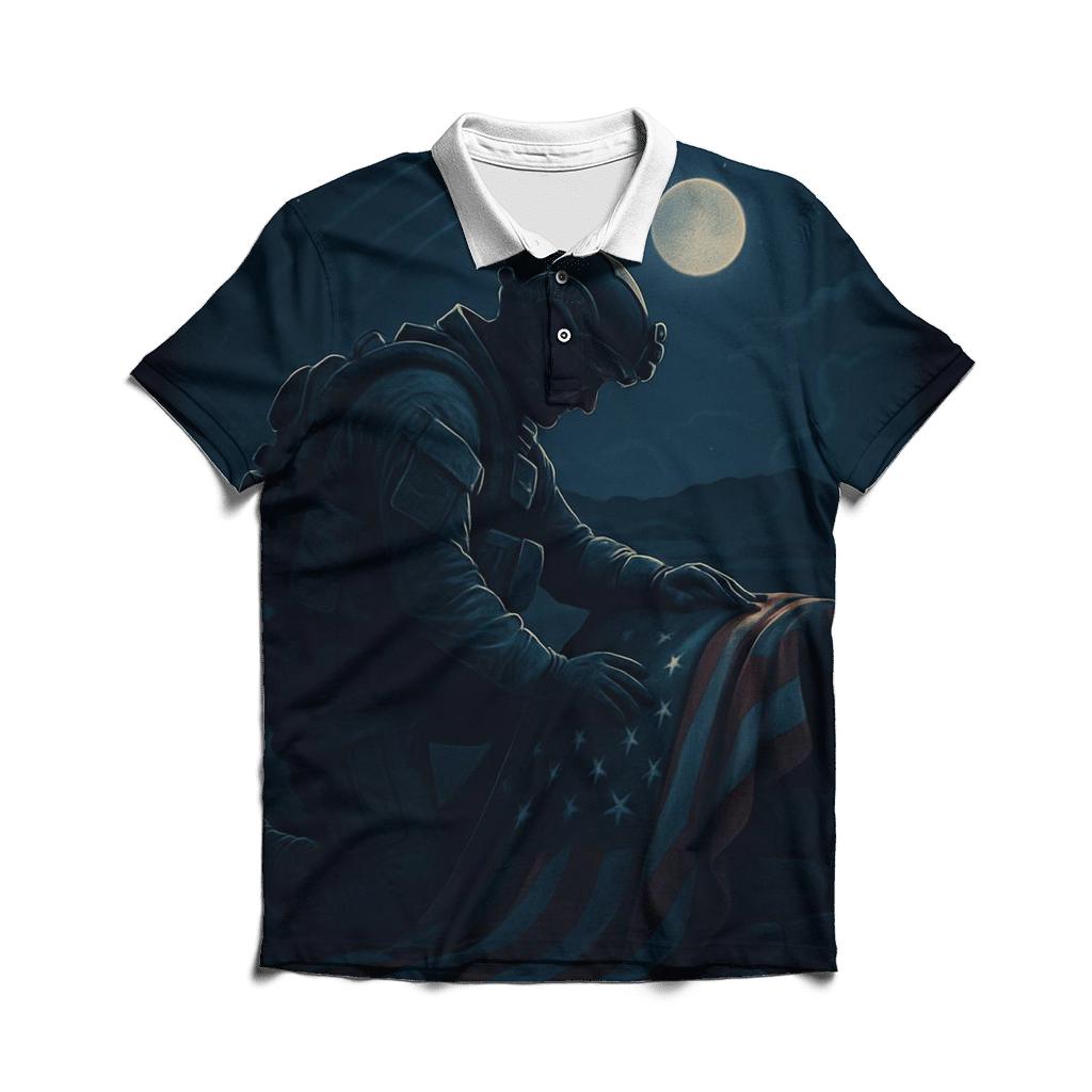 Starlit Vigil Over The Quiet Standard custom polo shirts