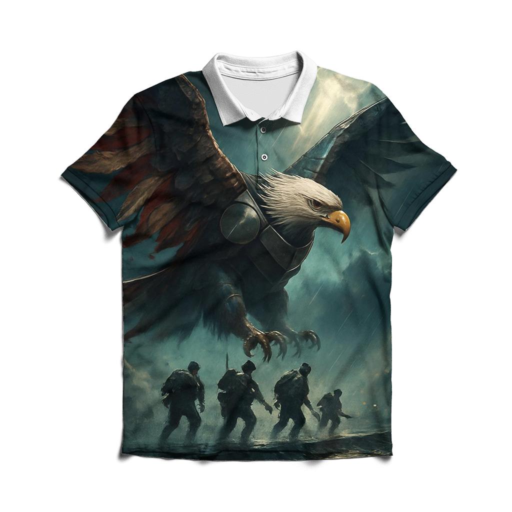 Eagle Of Iron And Cloth Above The Storm Line premium cotton polo shirts