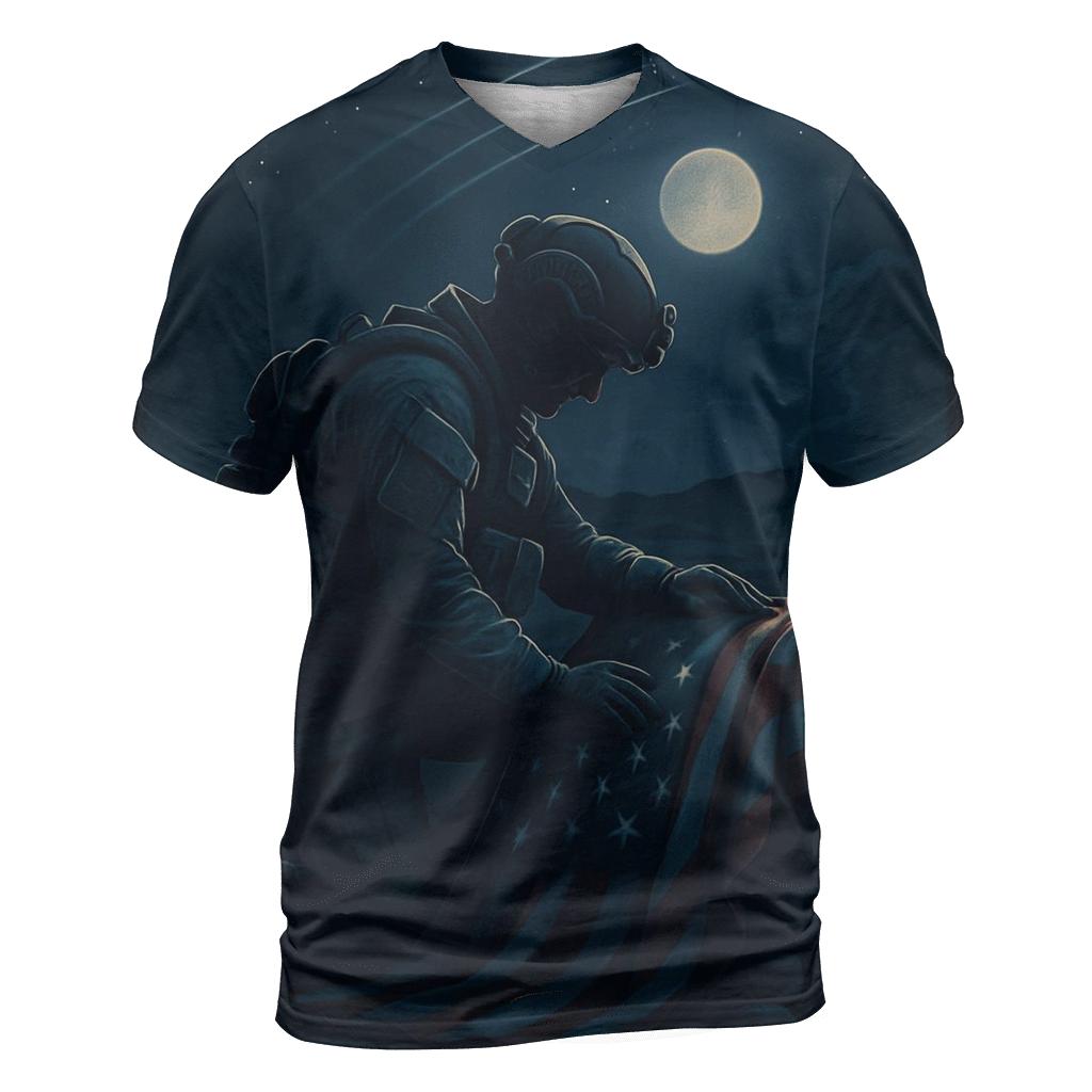 Starlit Vigil Over The Quiet Standard artistic all-over print tops