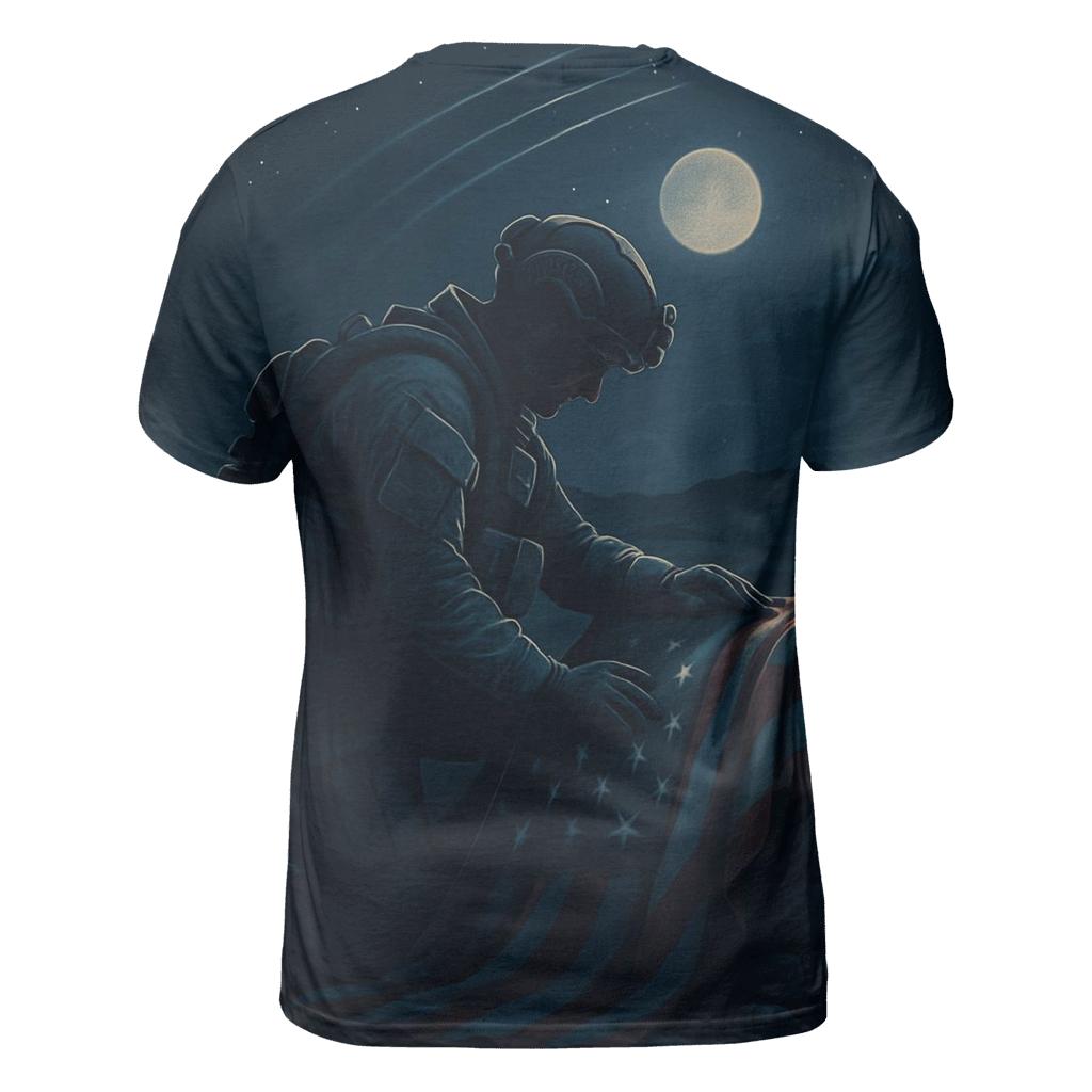 Starlit Vigil Over The Quiet Standard artistic all-over print tops