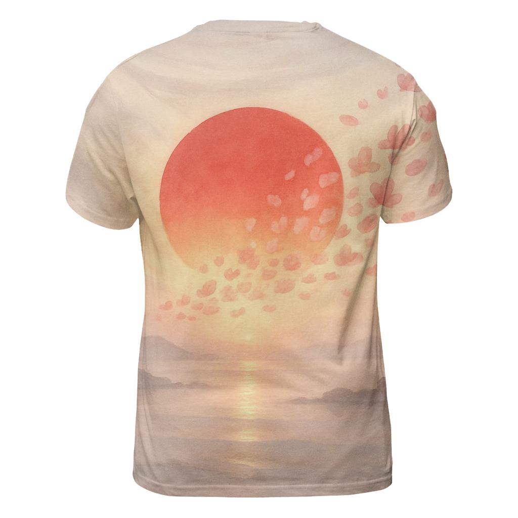 Radiant Sakura Flag Horizon Japan statement graphic shirts
