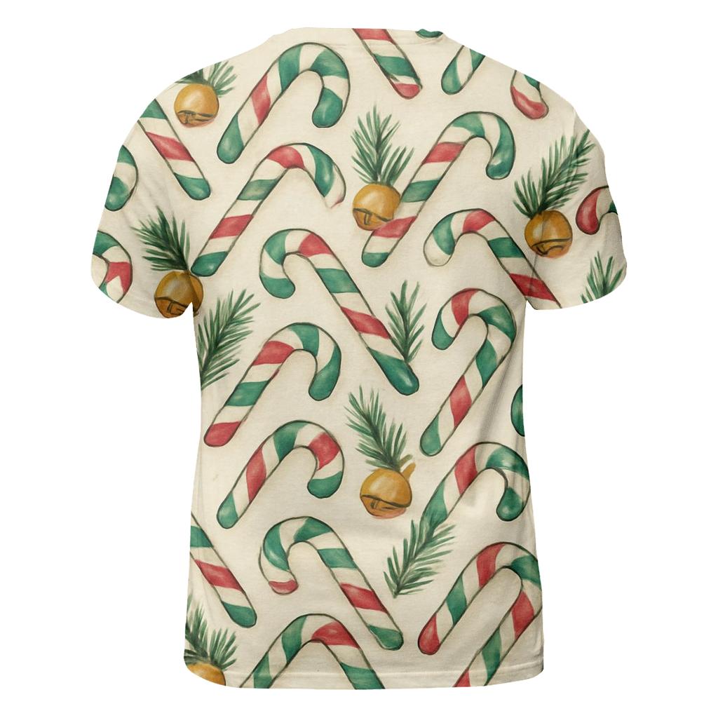 Emerald Candy Cane Chevron On Warm Ivory trendy printed shirt styles