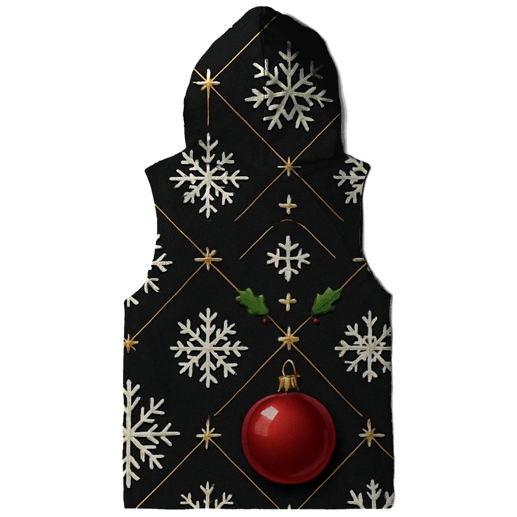 Crimson Ornament Snowflake Lattice On Midnight Black hoodies fashion