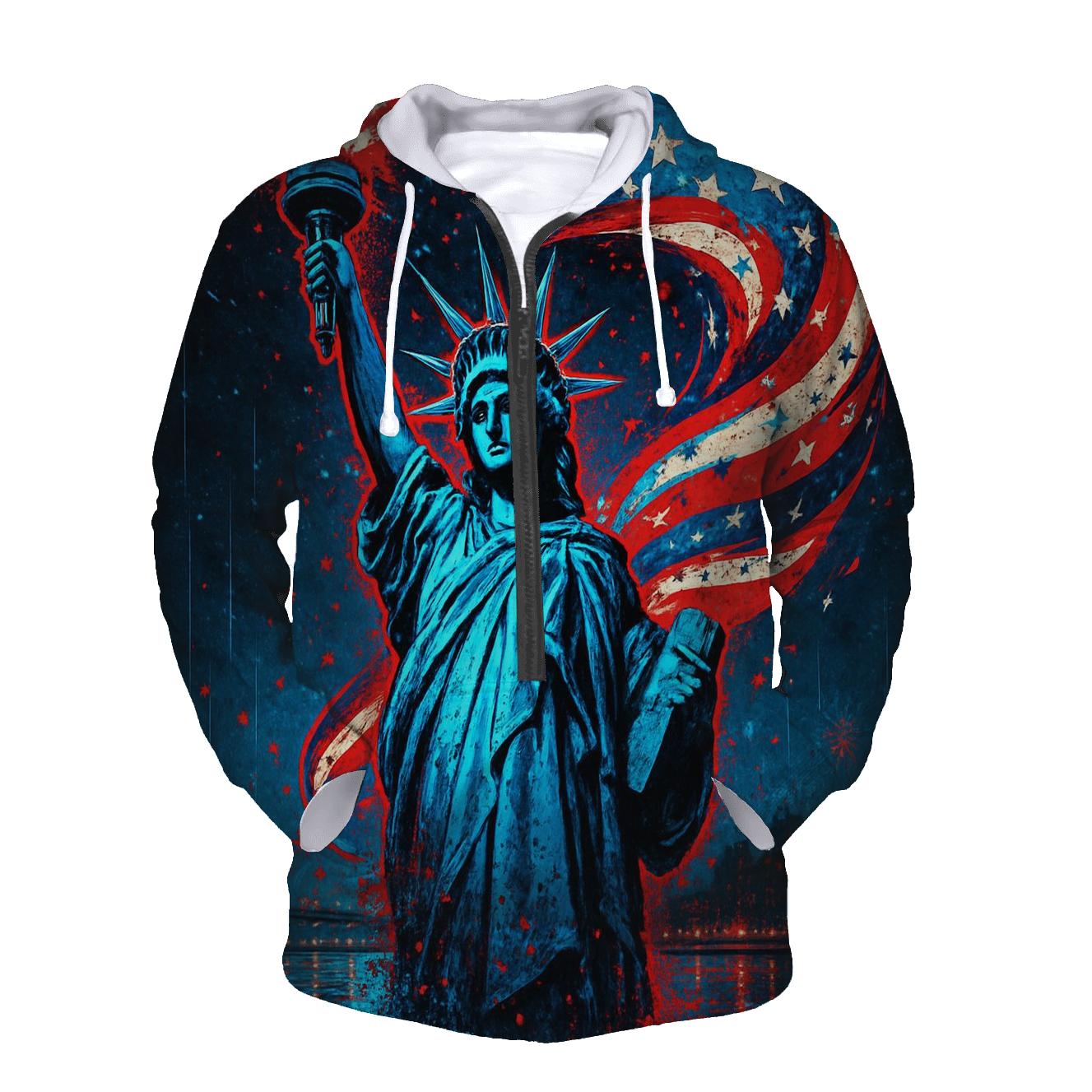 Neon Liberty Storm Banner pullover hoodies