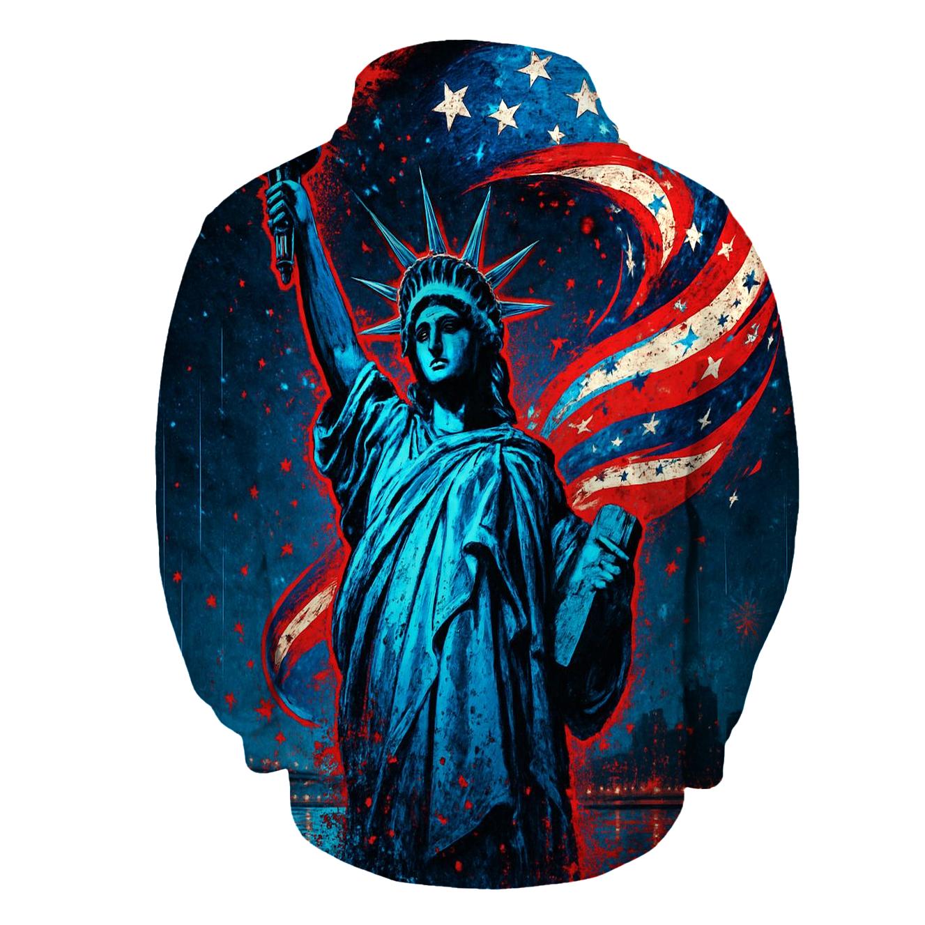 Neon Liberty Storm Banner pullover hoodies