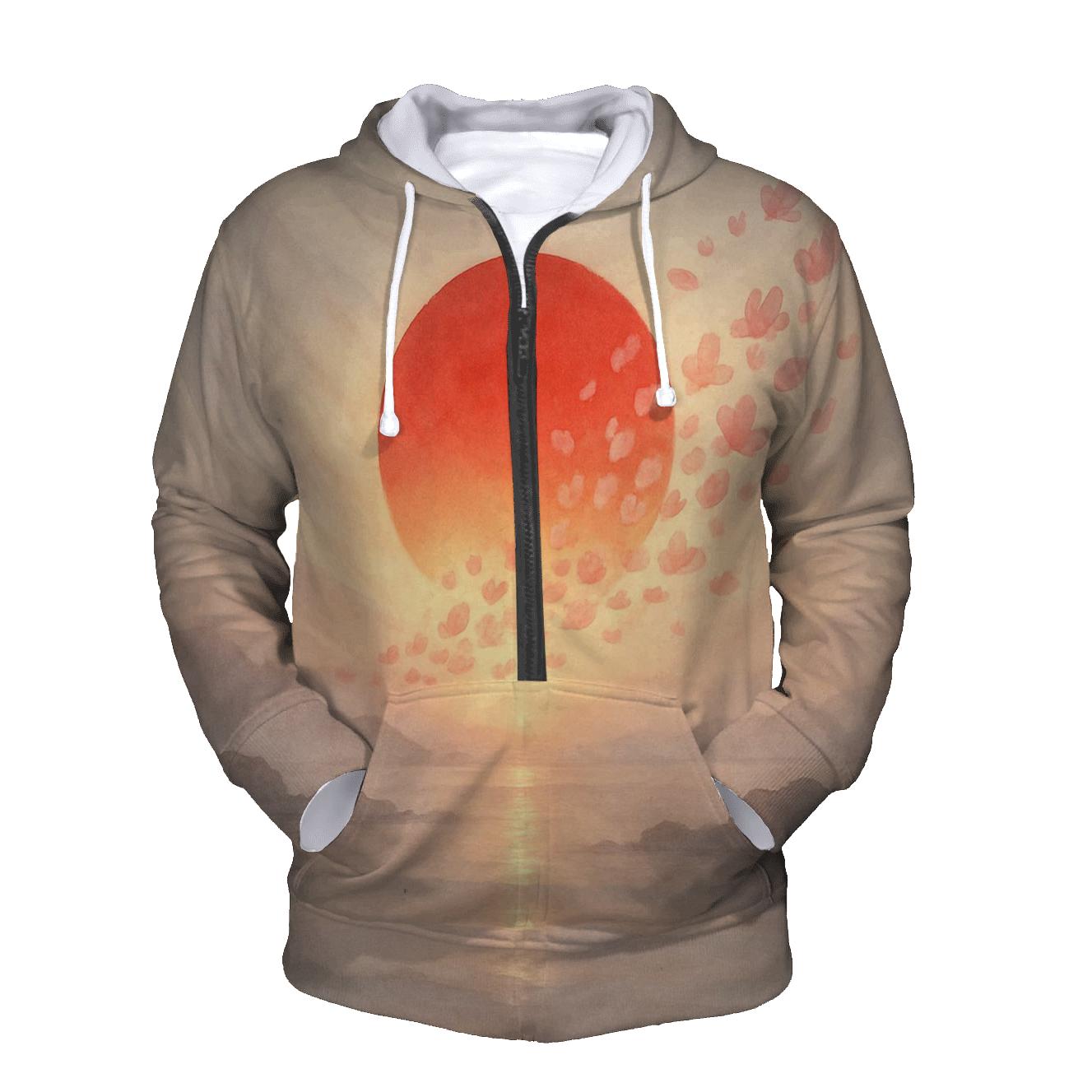 Radiant Sakura Flag Horizon Japan premium hoodies