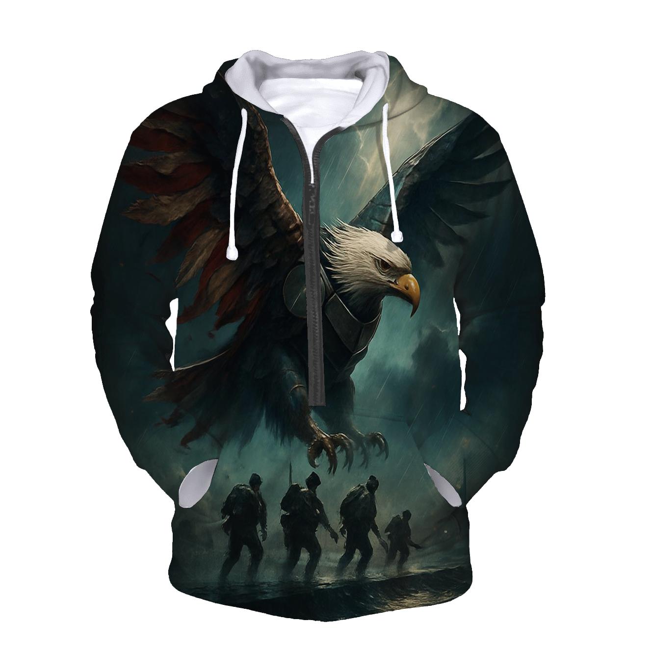 Eagle Of Iron And Cloth Above The Storm Line zip-up hoodies