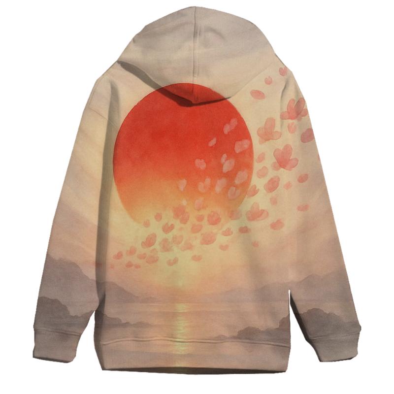 Radiant Sakura Flag Horizon Japan pullover hoodies