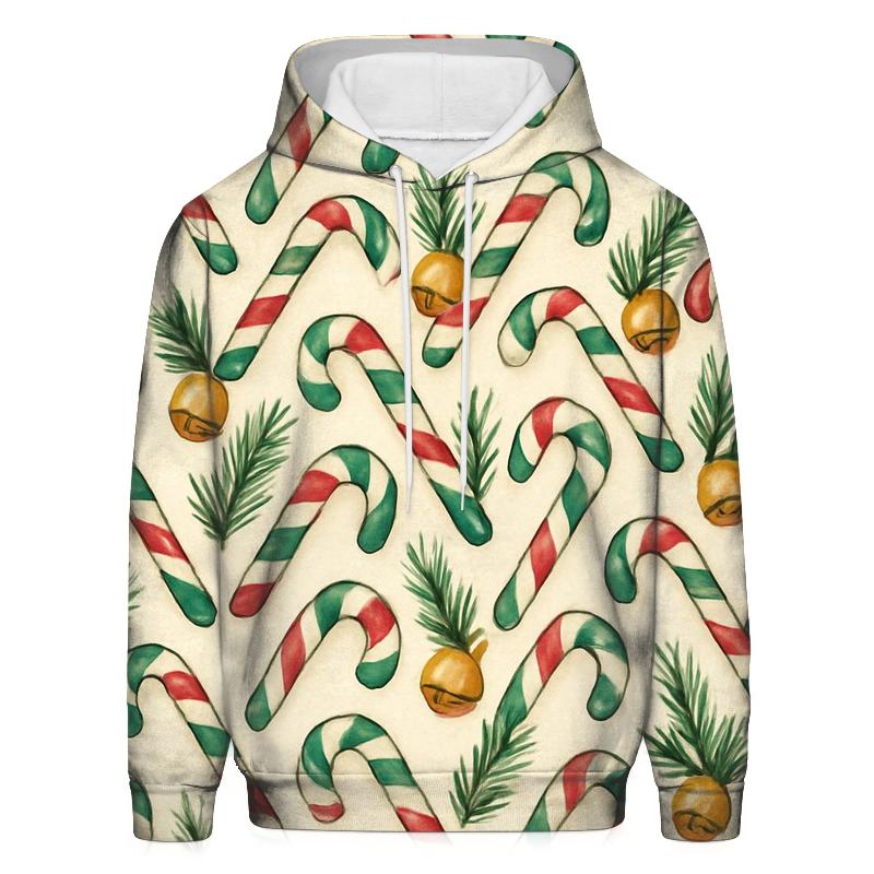 Emerald Candy Cane Chevron On Warm Ivory custom hoodies