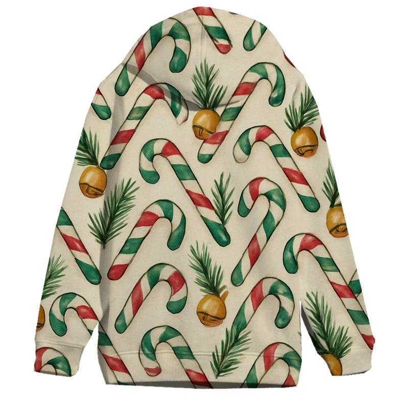 Emerald Candy Cane Chevron On Warm Ivory custom hoodies