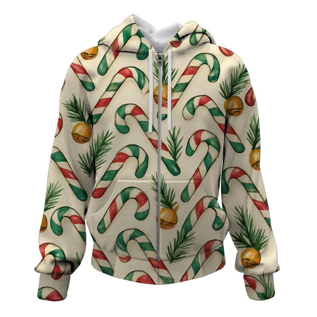 Emerald Candy Cane Chevron On Warm Ivory hoodie trends