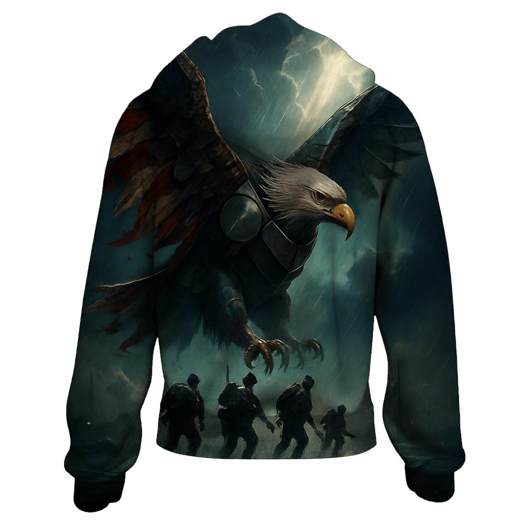Eagle Of Iron And Cloth Above The Storm Line zip-up hoodies