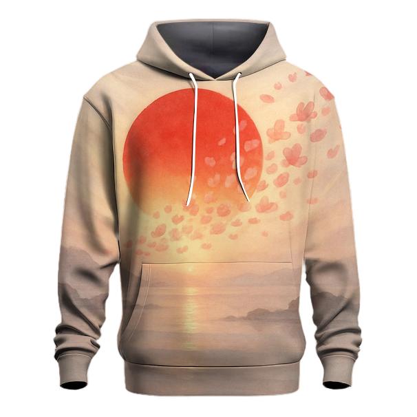 Radiant Sakura Flag Horizon Japan lightweight hoodies