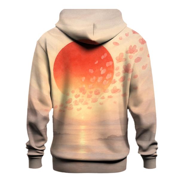 Radiant Sakura Flag Horizon Japan lightweight hoodies