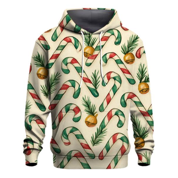 Emerald Candy Cane Chevron On Warm Ivory hoodie designs