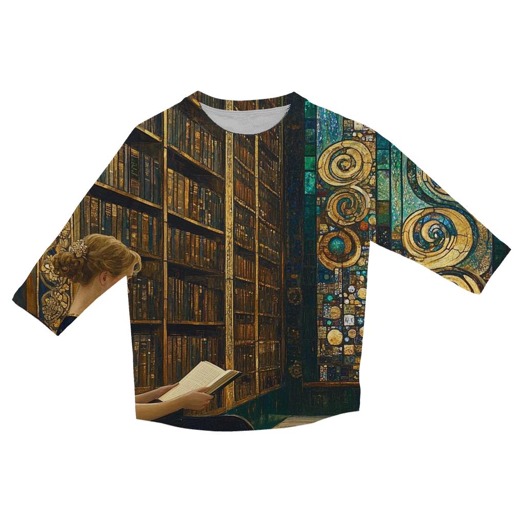 Gustav Klimt Inspired Aurora Library Salon personalized 3/4 sleeve tees