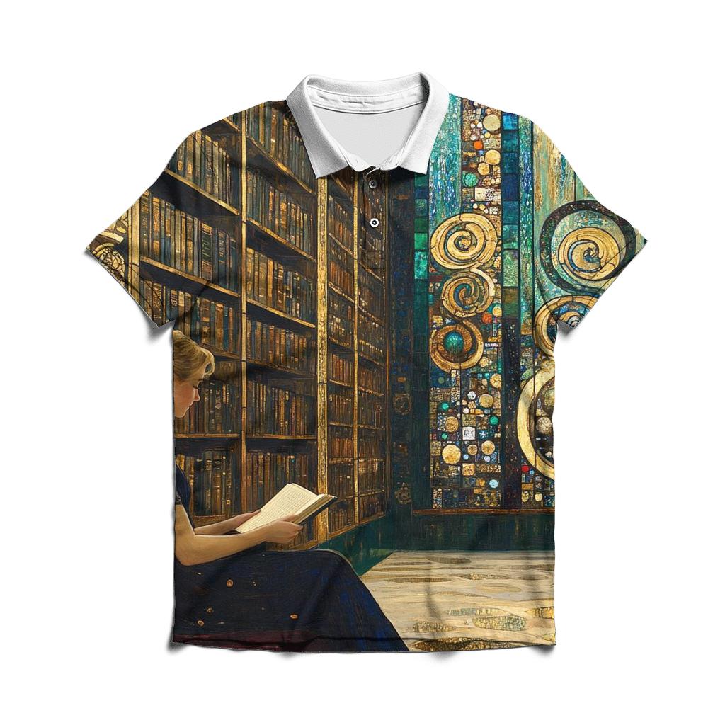 Gustav Klimt Inspired Aurora Library Salon casual sports polo shirts