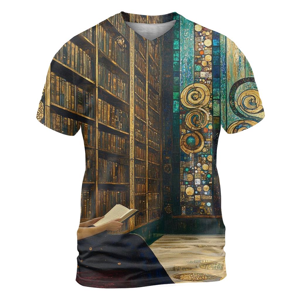 Gustav Klimt Inspired Aurora Library Salon custom all-over print shirts