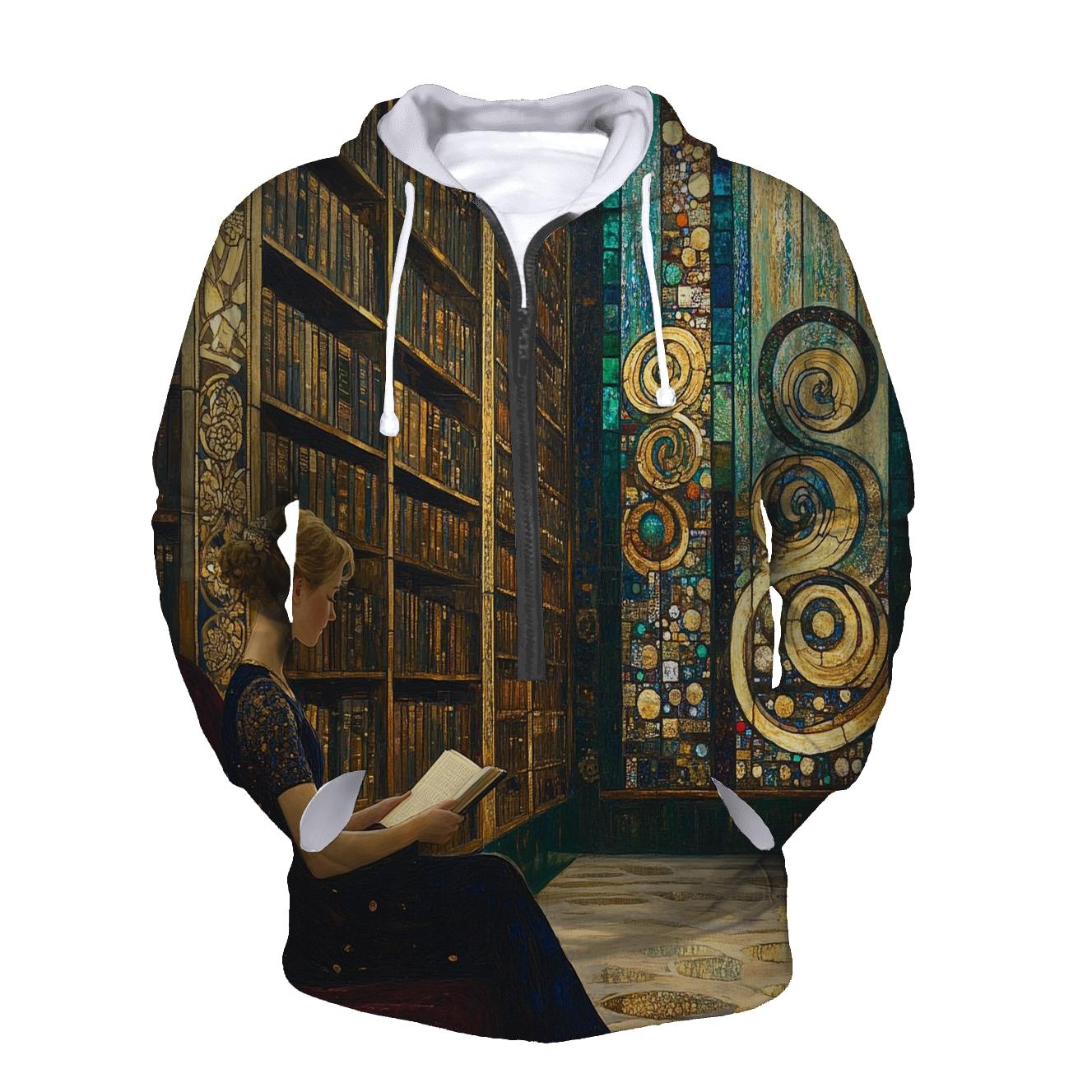 Gustav Klimt Inspired Aurora Library Salon premium hoodies