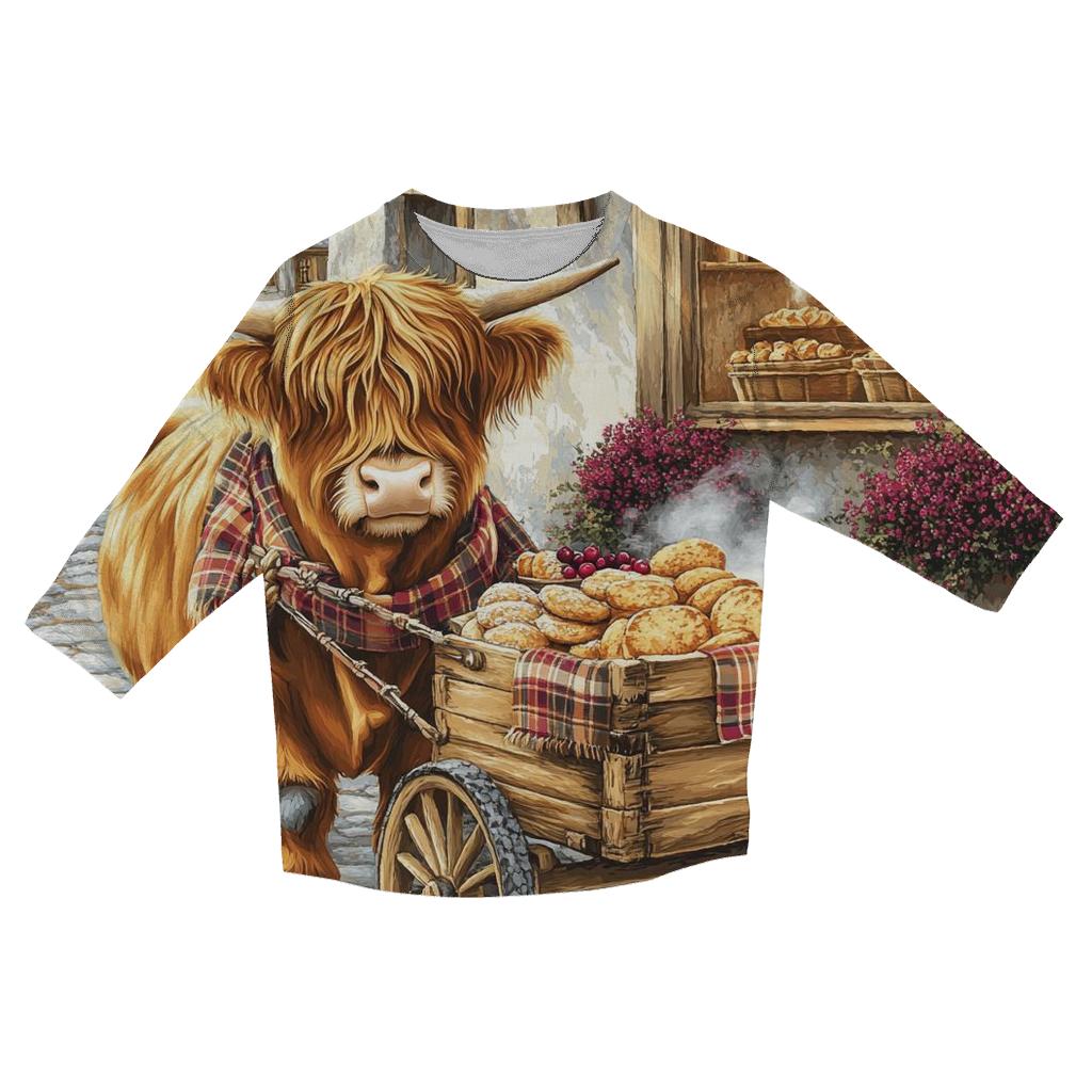Highland Cow Bakery Morning Delivery custom 3/4 sleeve shirts