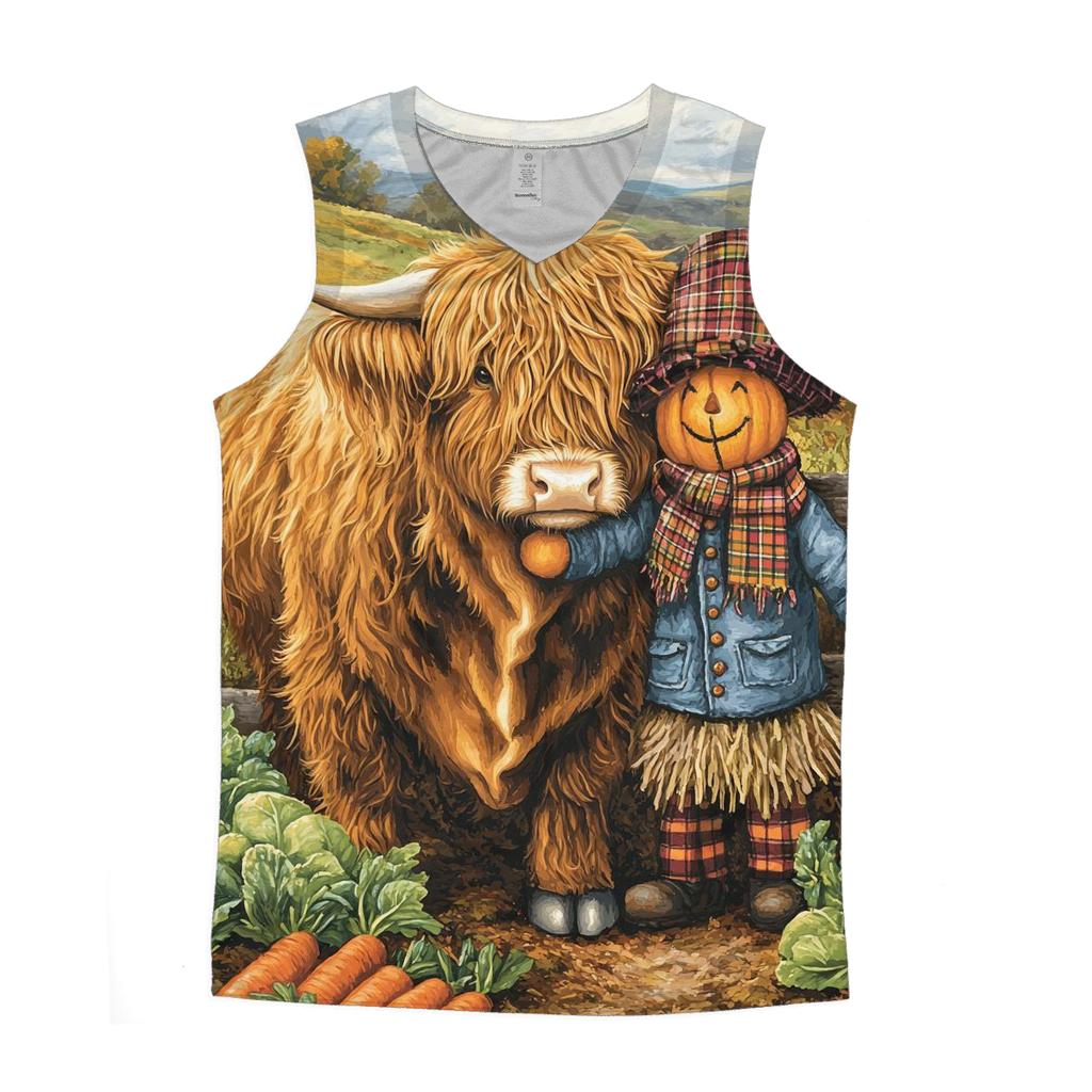 Highland Cow Garden Scarecrow Friend designer workout tanks