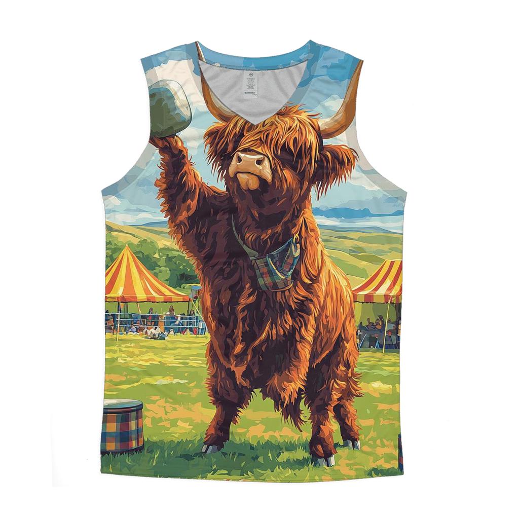 Highland Cow Highland Games Weight Lift custom tank tops
