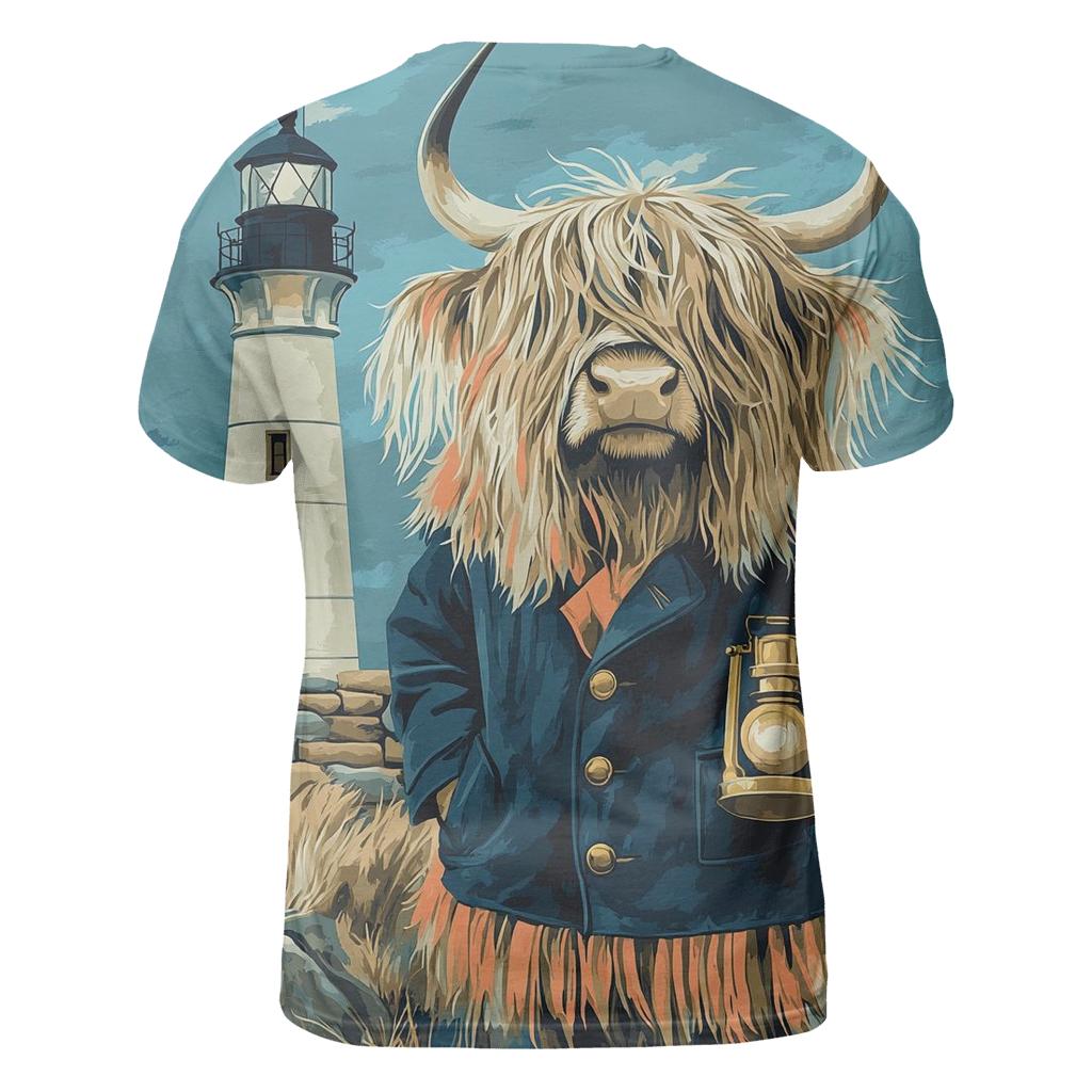 Highland Cow Lighthouse Keeper statement graphic shirts