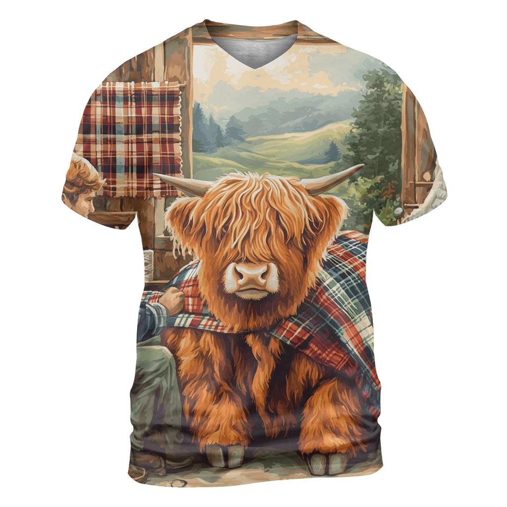 Tartan Workshop Highland Cow Artisan designer pattern shirts