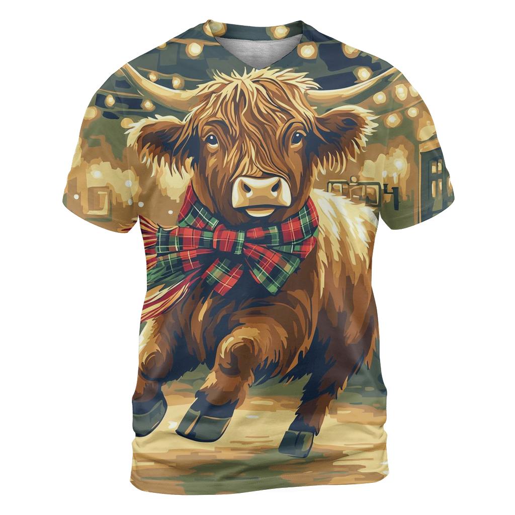 Ceilidh Night With Highland Cow Dancer artistic all-over print tops