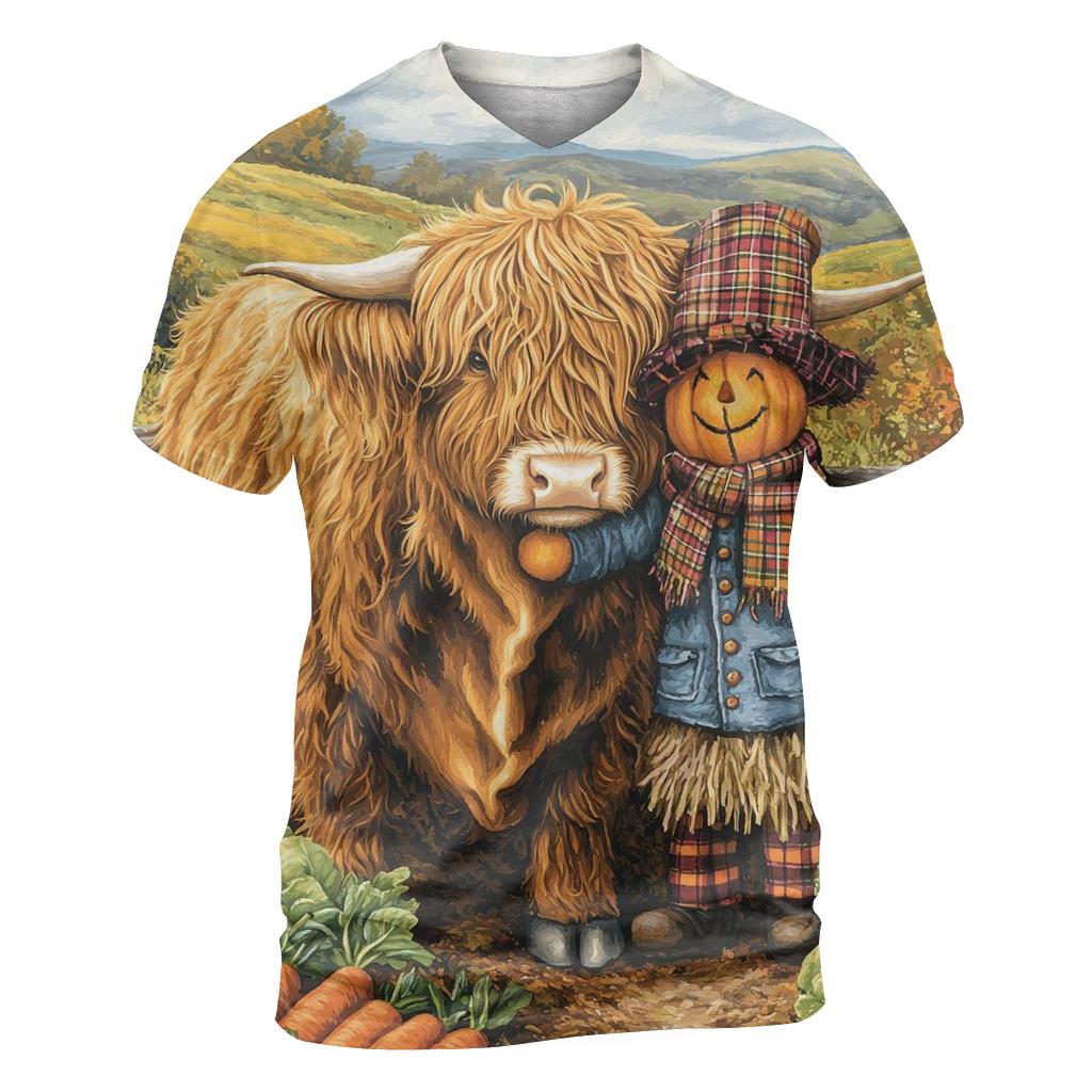 Highland Cow Garden Scarecrow Friend personalized full print shirts