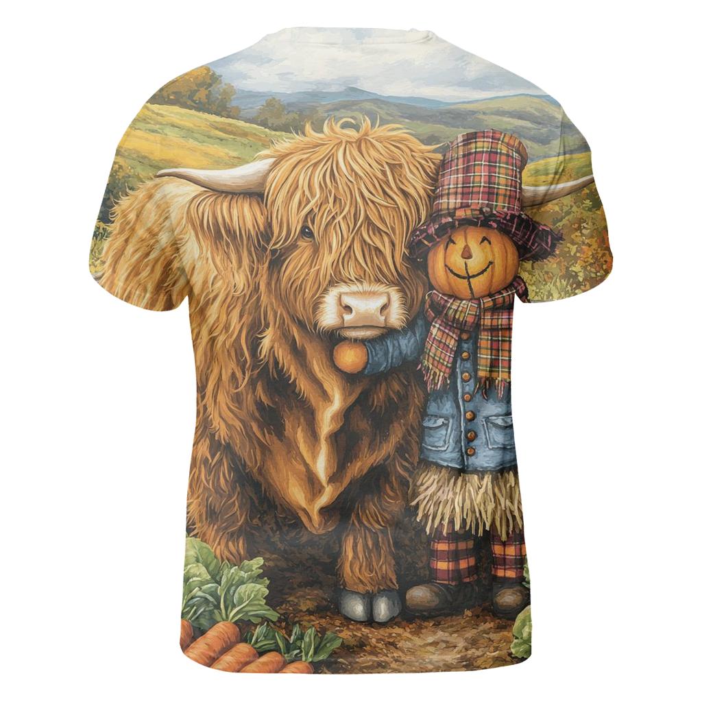 Highland Cow Garden Scarecrow Friend personalized full print shirts
