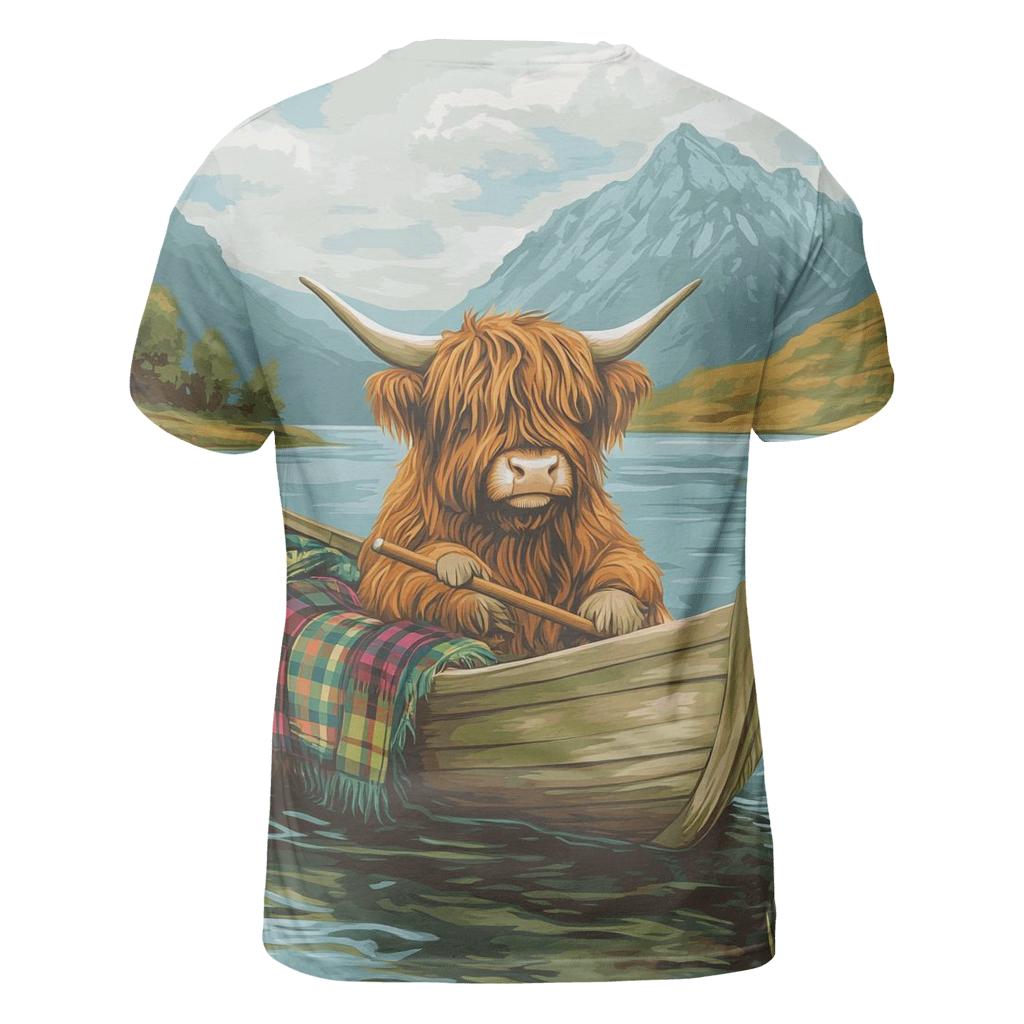 Highland Cow Sailing The Mini Loch Boat custom all-over print shirts