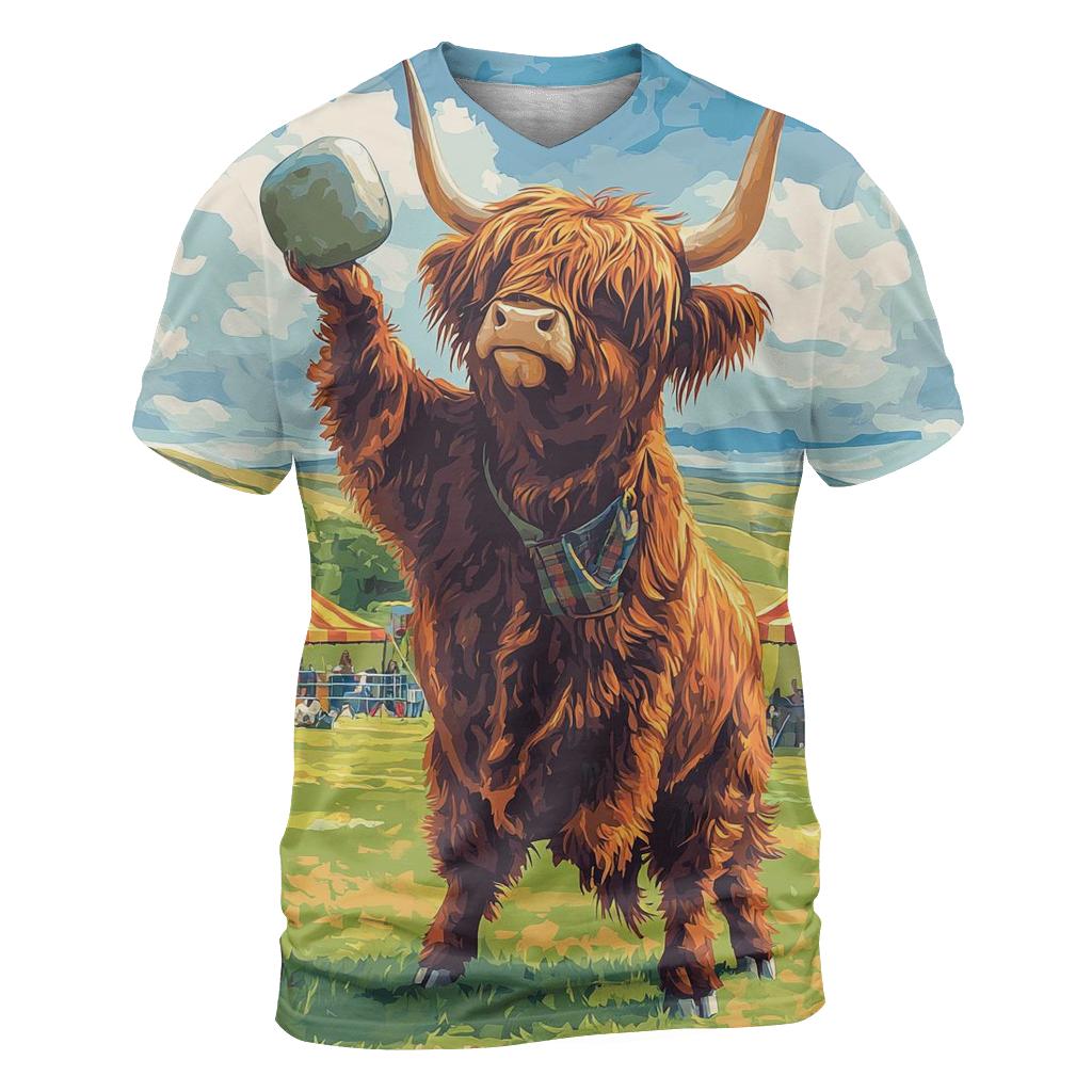 Highland Cow Highland Games Weight Lift personalized full print shirts